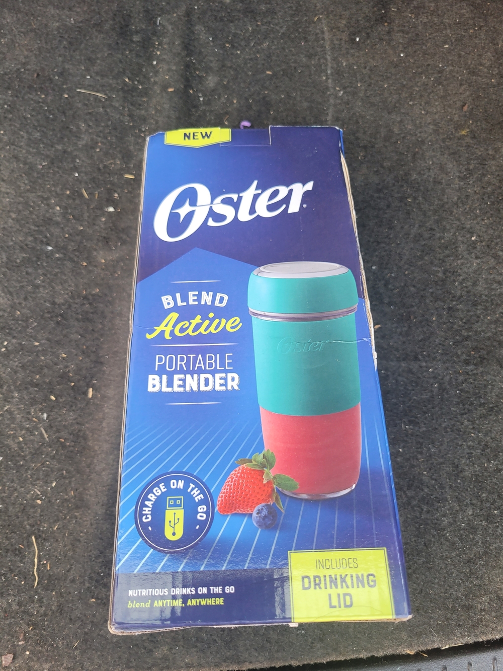 Oster Teal and Red Portable Blender